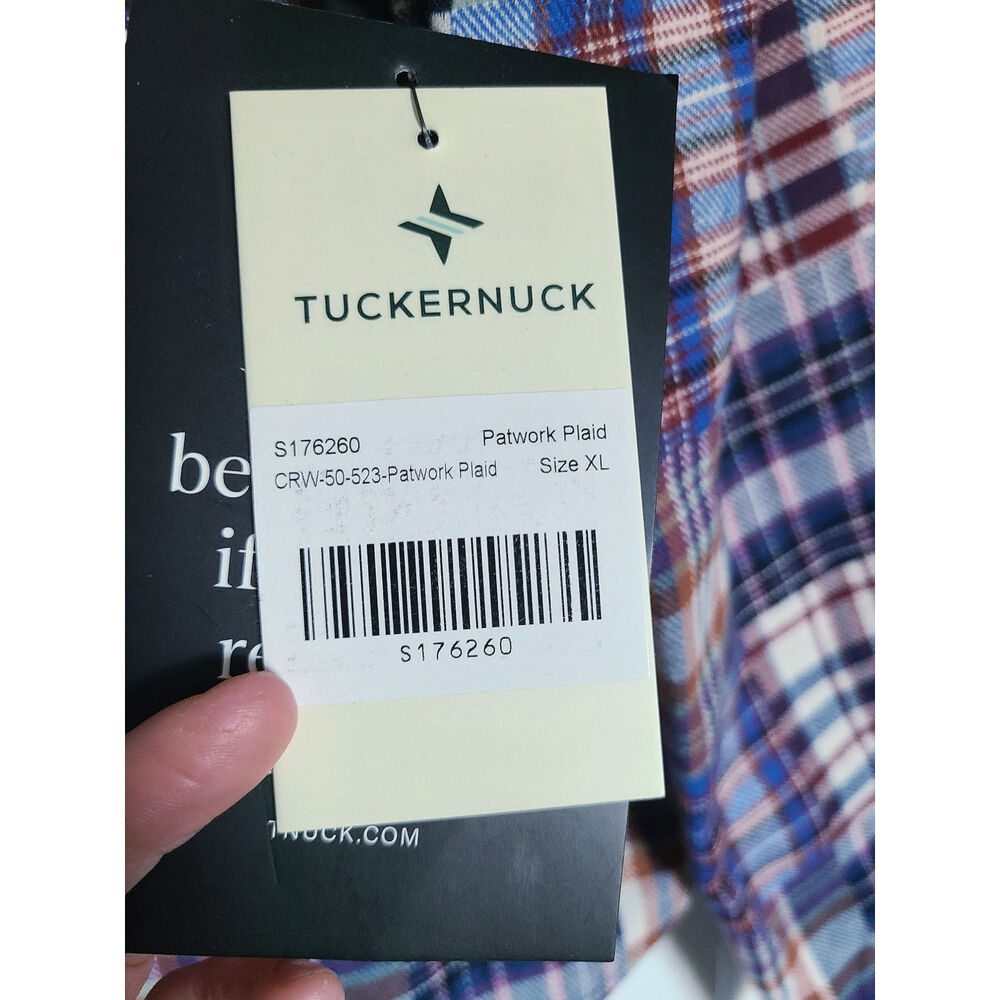 Tuckernuck Patchwork Plaid Flannel Cropped Jasper Button-Down Size XL NWT - Picture 6 of 9
